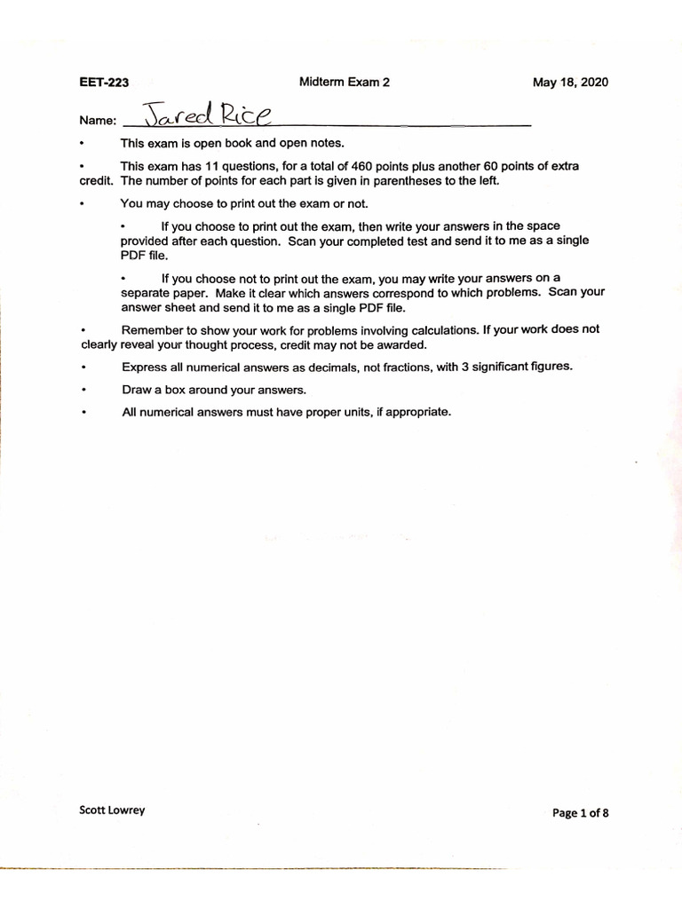 Eet 223 Midterm | PDF