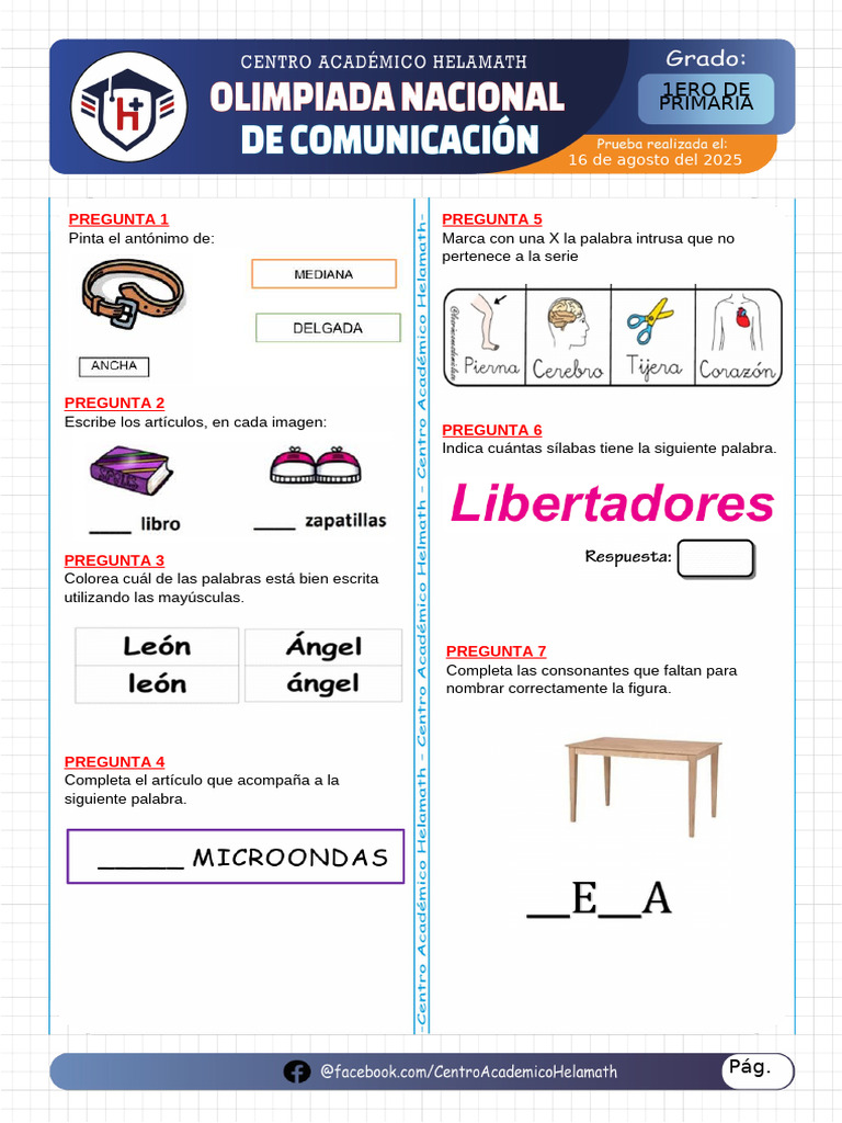Actividades de Lenguaje 1er Grado | PDF