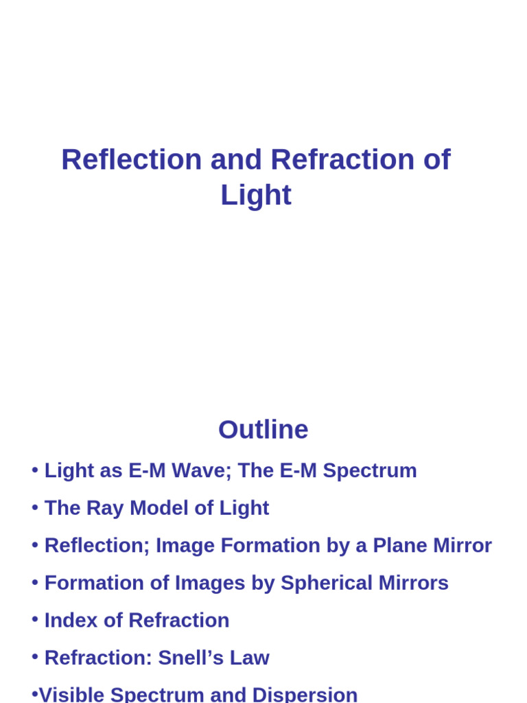 Light Reflection and Refraction Guide | PDF | Refraction | Mirror