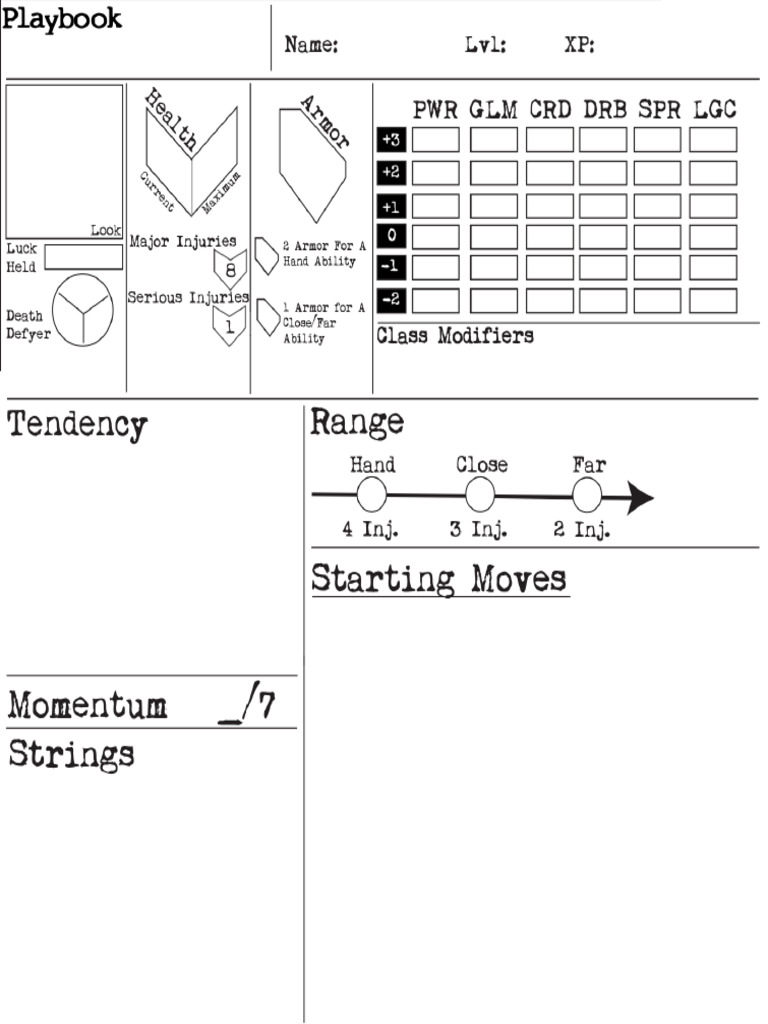 Tendencies Generic Fillable Sheet | PDF