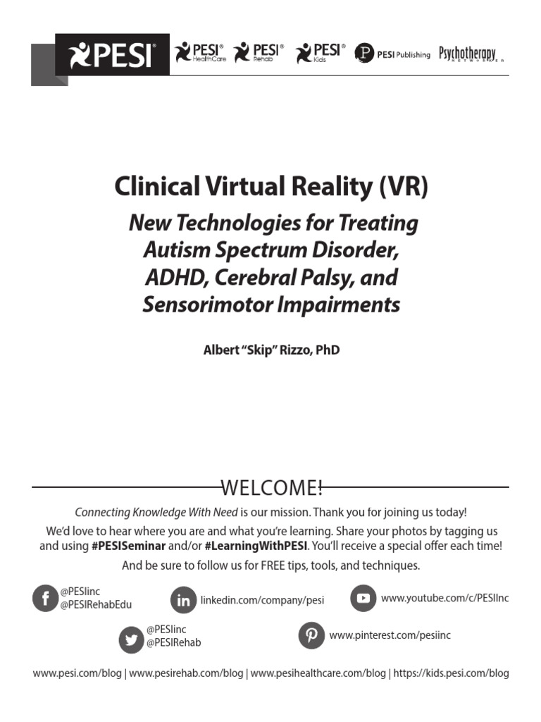 Manual Clinical Virtual Reality VR | PDF | Agoraphobia | Virtual Reality