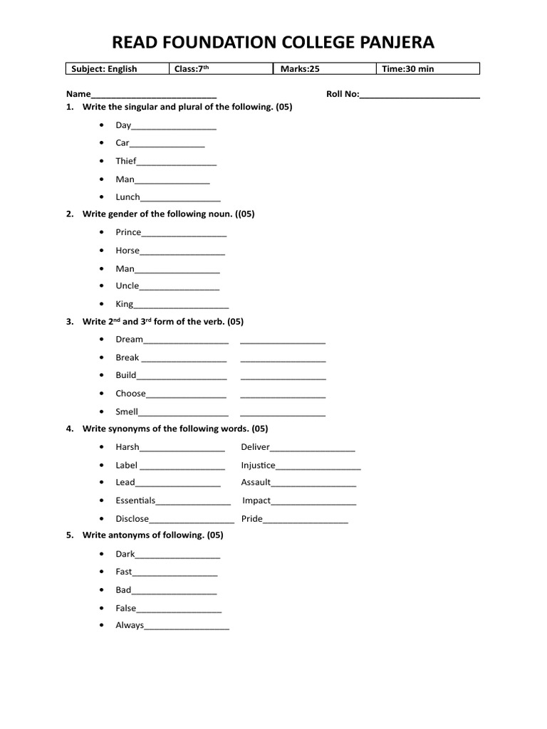 7th English B | PDF | Languages | Foreign Language Studies