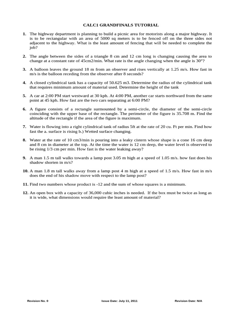 Calculus Optimization Problems Guide | PDF