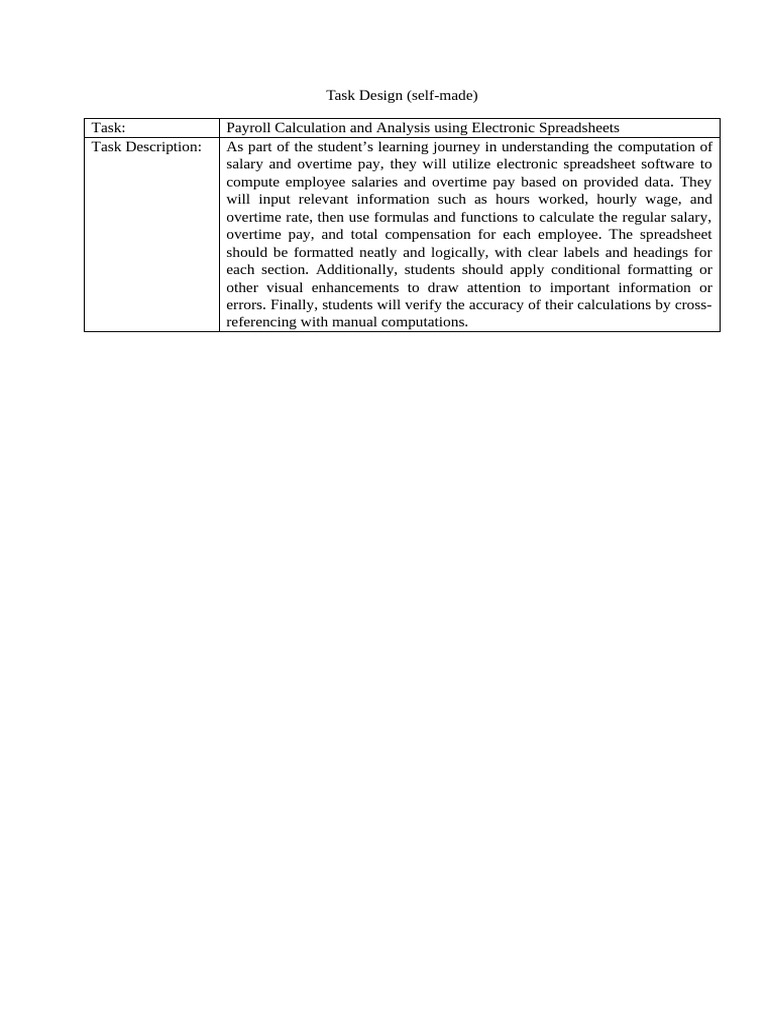 Task Design (Self-Made) | PDF