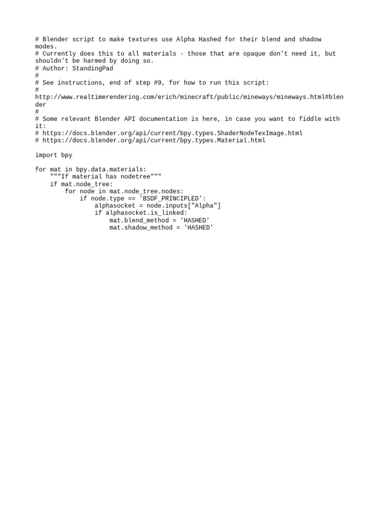Blender Alpha Hashed | PDF