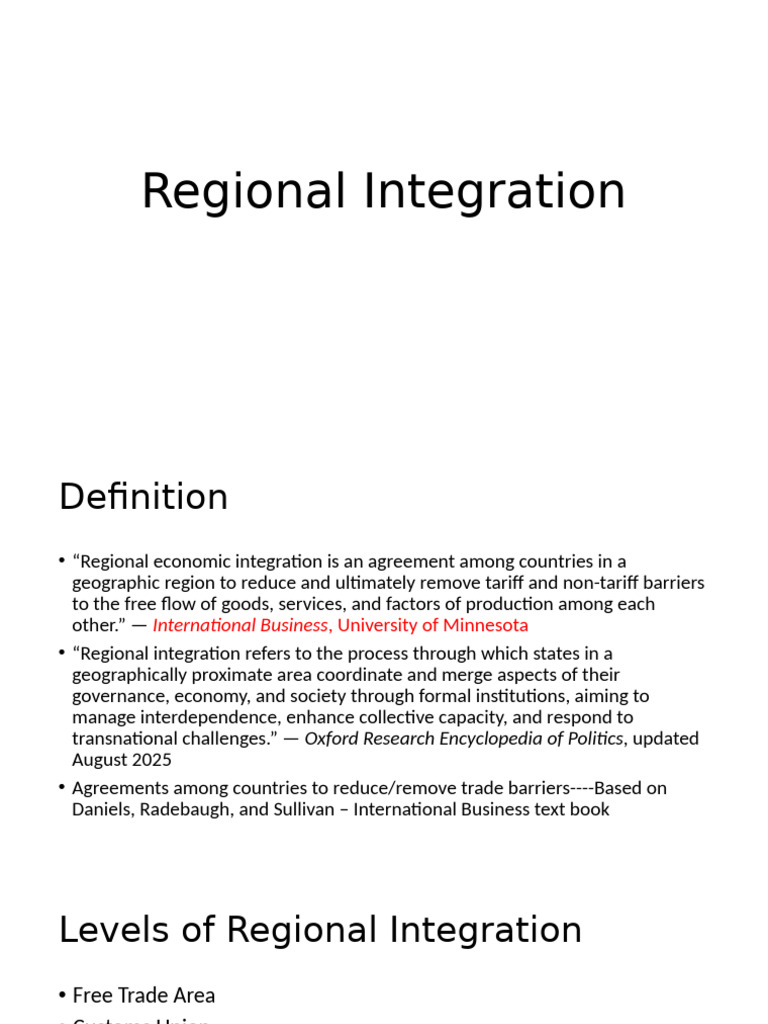 Regional Integration | PDF | Asia Pacific Economic Cooperation ...