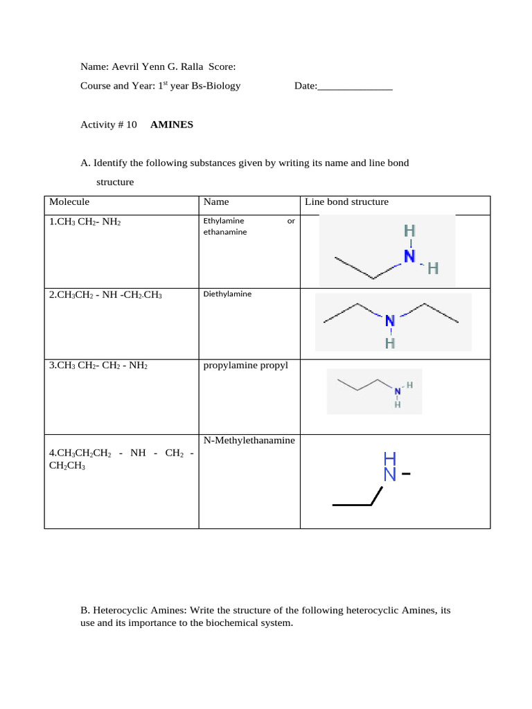 Activity 10 Amines | PDF