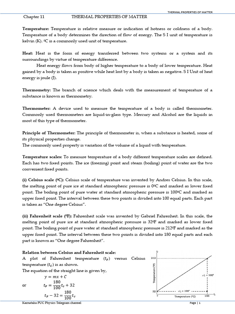 Thermal Properties of Matter Explained | PDF | Temperature | Heat