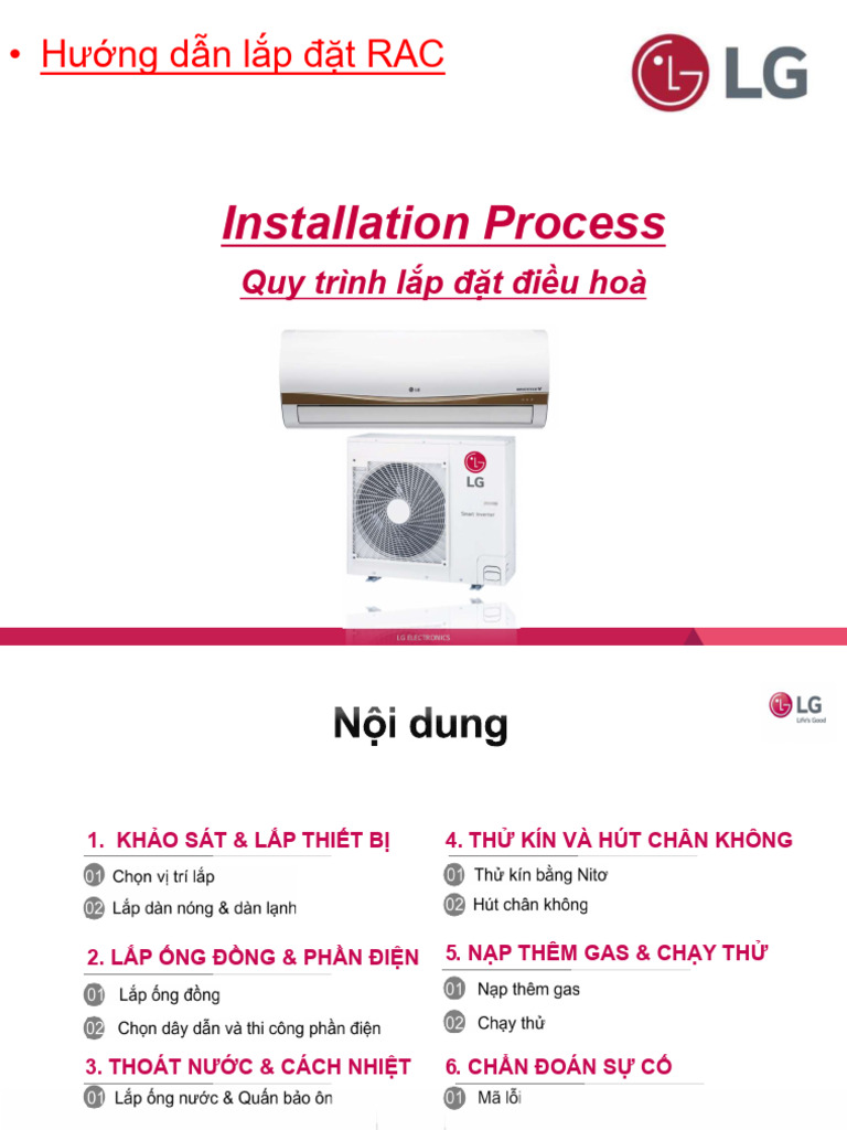Huong Dan Lap Dat Dieu Hoa LG RAC | PDF