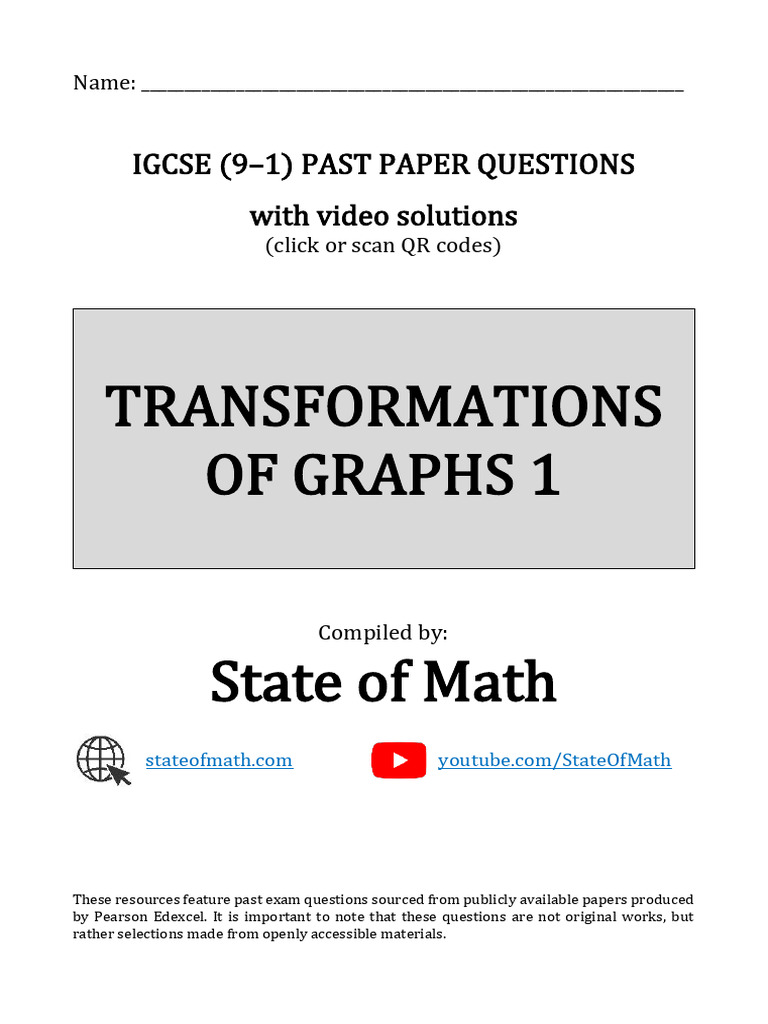 IGCSE Transformations Past Papers Guide | PDF