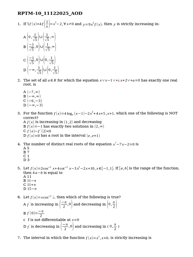 Advanced Calculus Problem Set Solutions | PDF | Elementary Mathematics ...