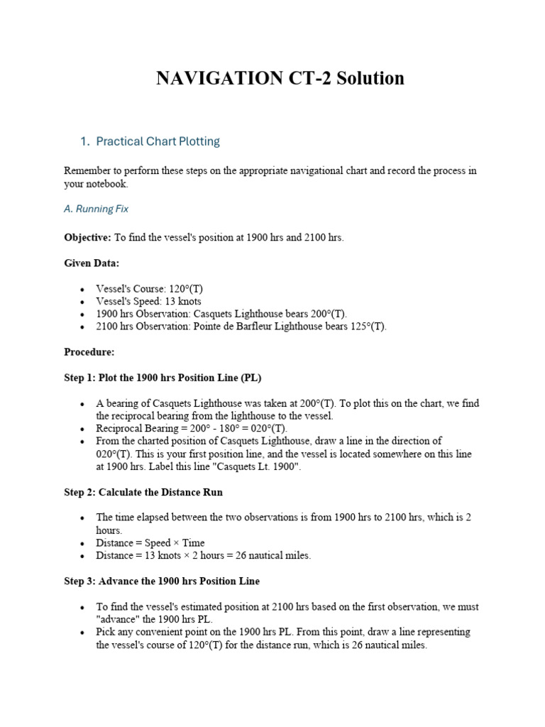 Navigation CT 2 Solution | PDF | Latitude | Longitude