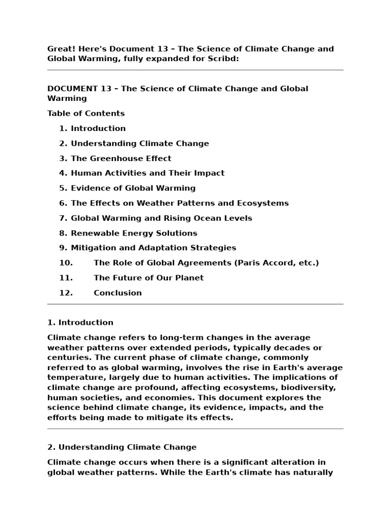 Climate Change: Science and Solutions | PDF | Climate Change | Climate ...