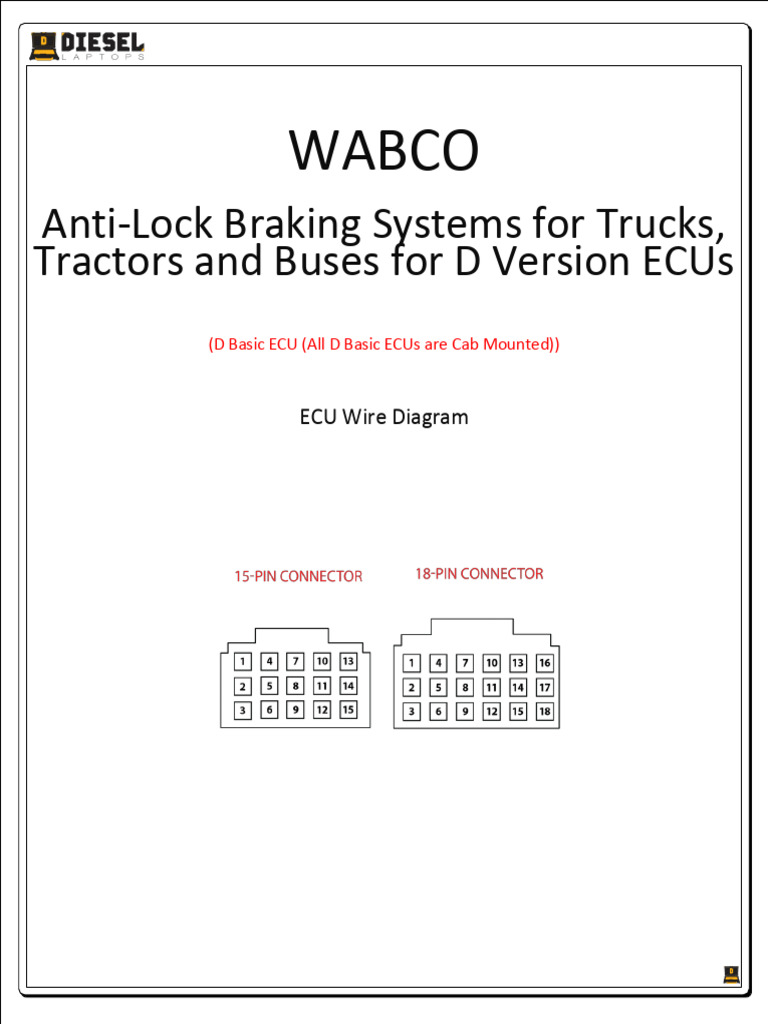 WABCO ECU Wiring Diagram for ABS Systems | PDF | Anti Lock Braking ...