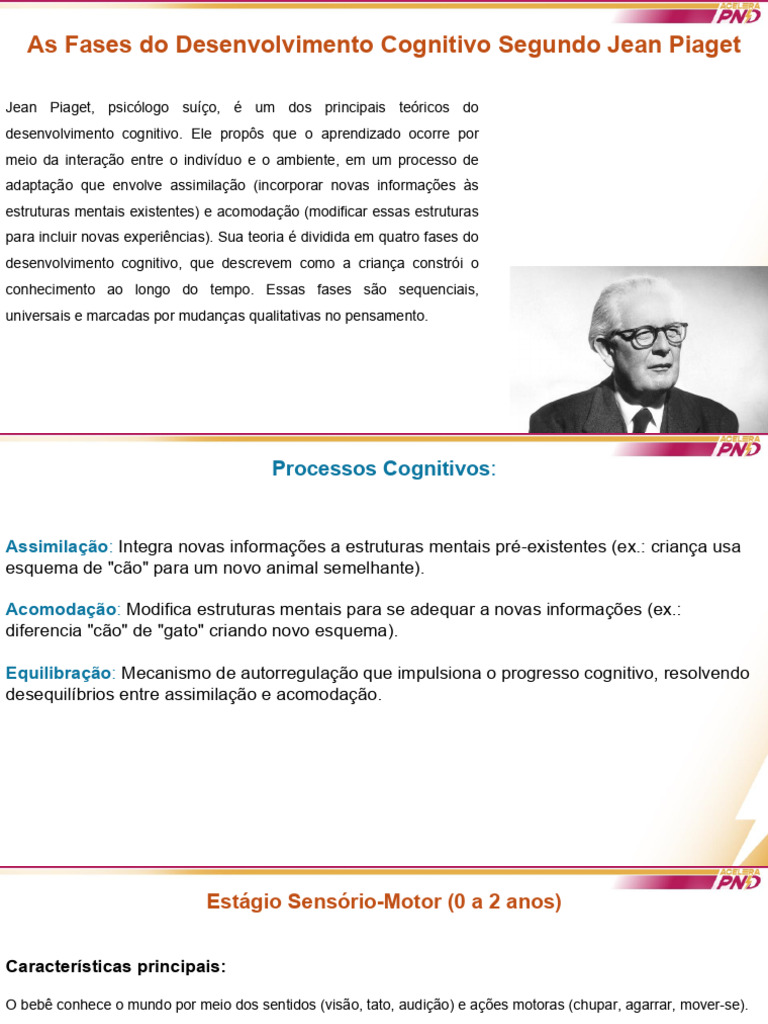 Fases do Desenvolvimento Cognitivo de Piaget | PDF | Pensamento ...