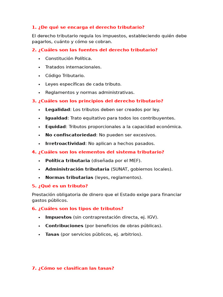 Guía Completa sobre Derecho Tributario | PDF
