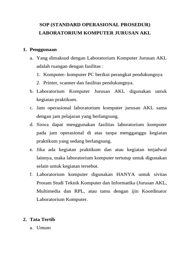 SOP Lab TKJ | PDF