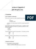 Introduction To Linguistics I English Morphosyntax