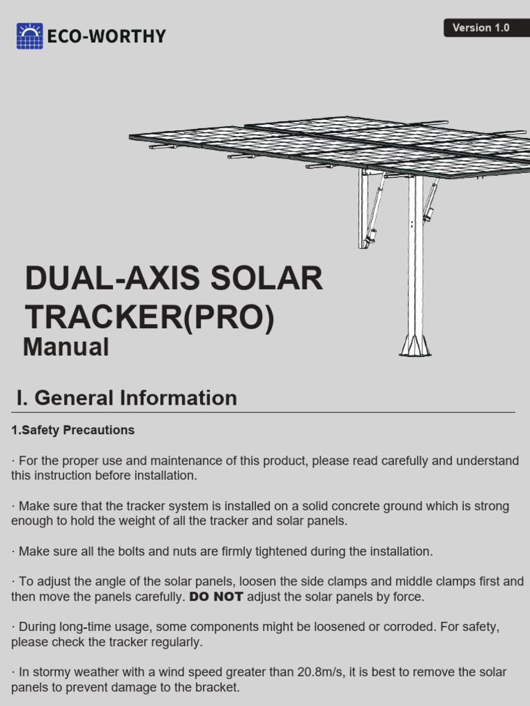 Dual-Axis Solar Tracker Manual | PDF | Screw | Photovoltaic System
