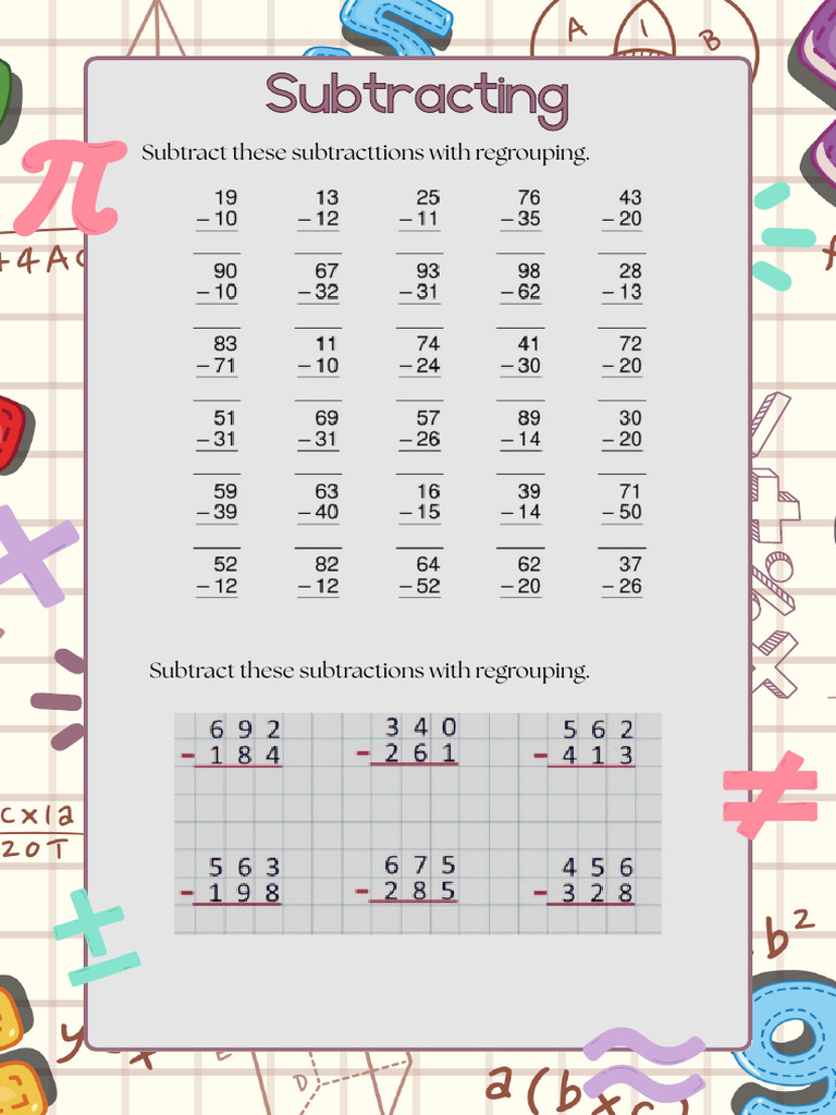 Math Subtracts 3-1 | PDF