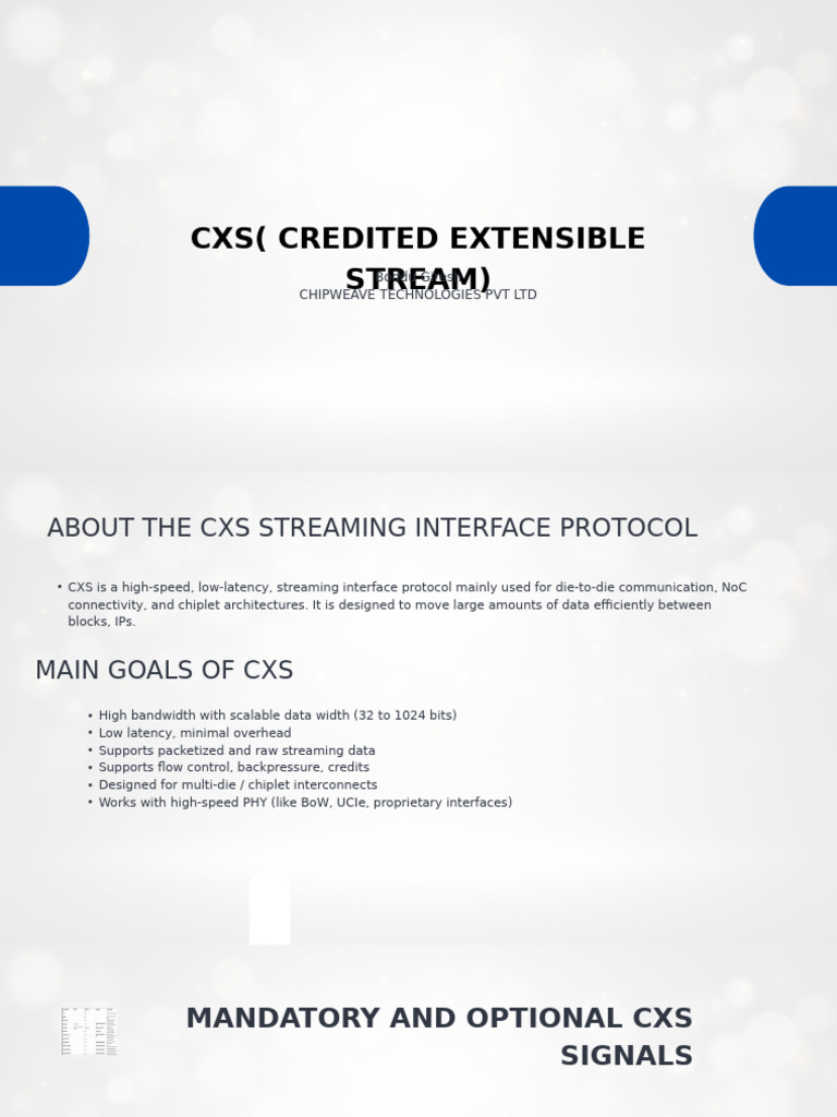 CXS Streaming Interface Protocol Overview | PDF | Computer Architecture ...