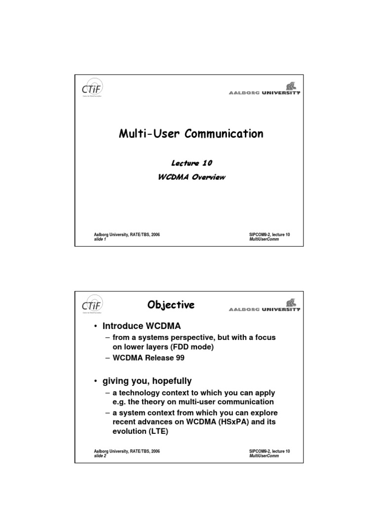 Multi-User Communication: Objective | PDF