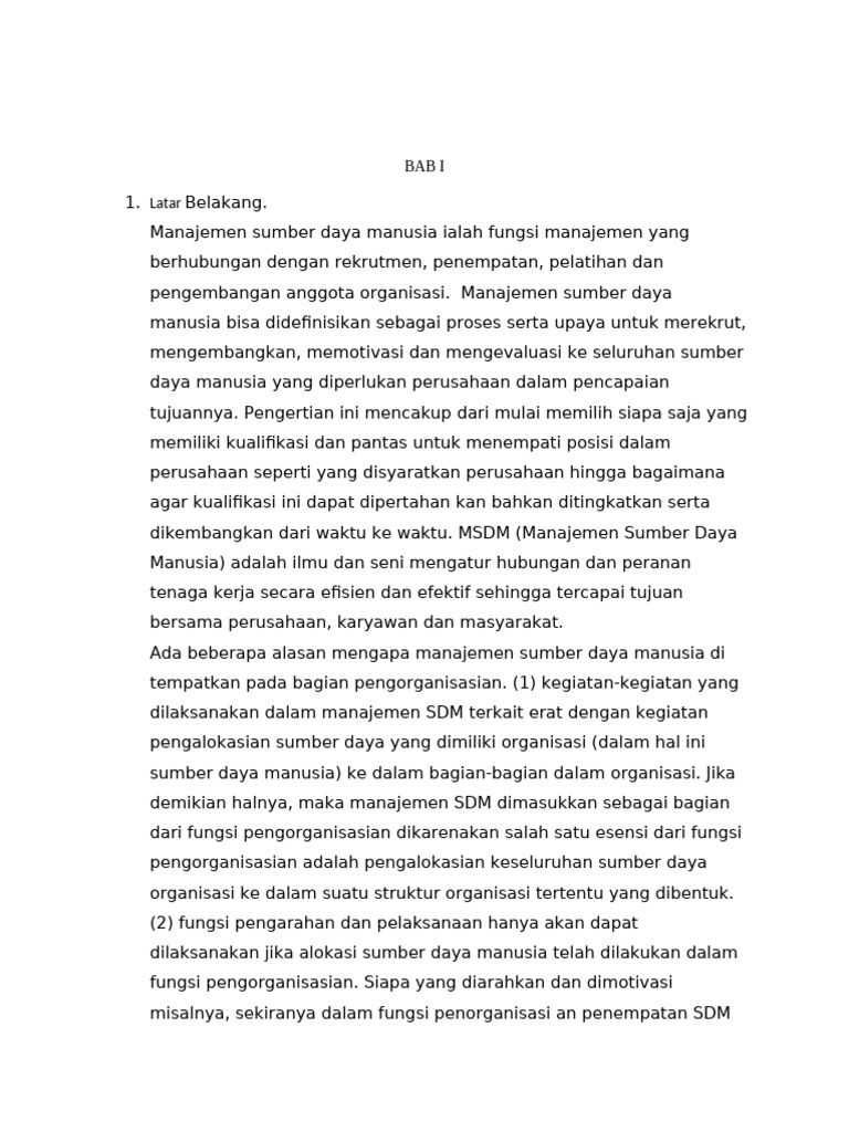 Proses Manajemen Sumber Daya Manusia | PDF