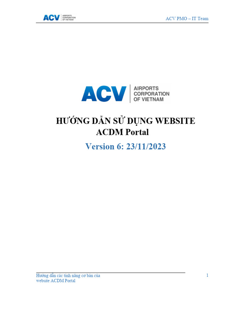 ACDM Portal Userguide Ver 6 Nov 23 | PDF