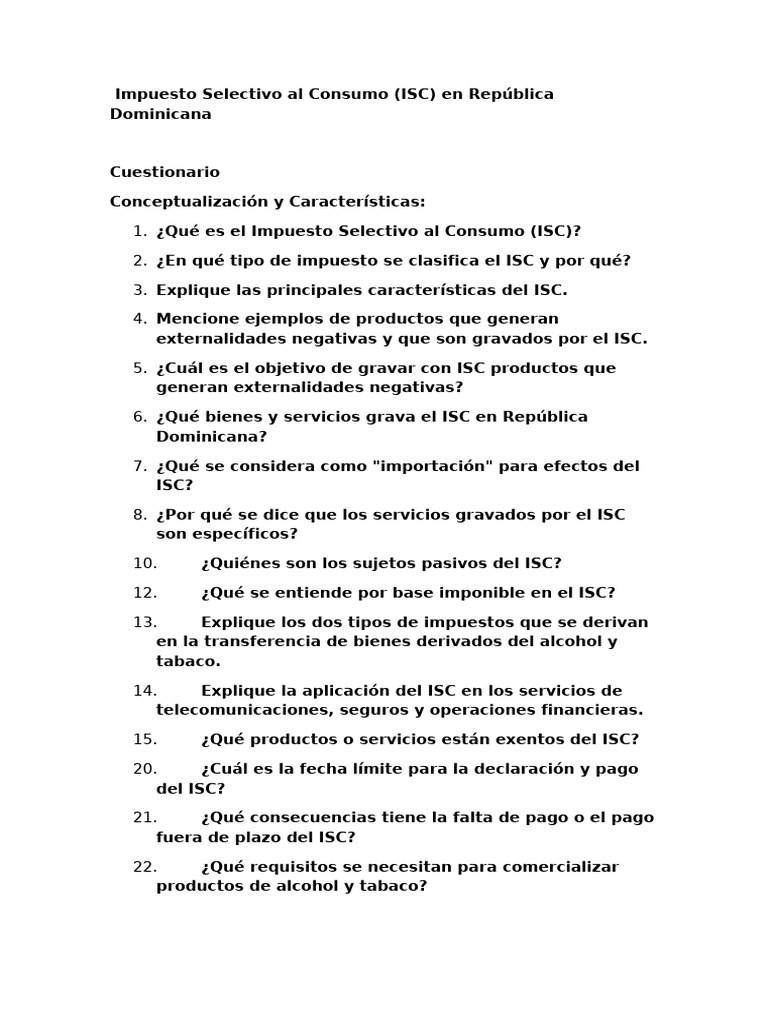 Impuesto Selectivo Al Consumo | PDF
