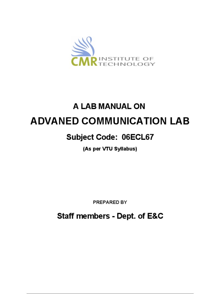 06ECL67 Advanced Communication Lab Manual PDF Modulation