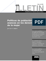 Politicas de Poblacion Avances