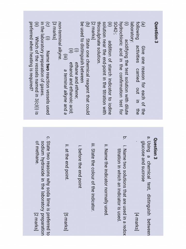 Chemistry Practical Q 3 | PDF