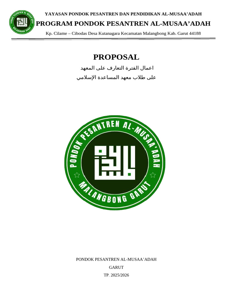 Program Pengenalan Santri Al-Musaa’dah | PDF