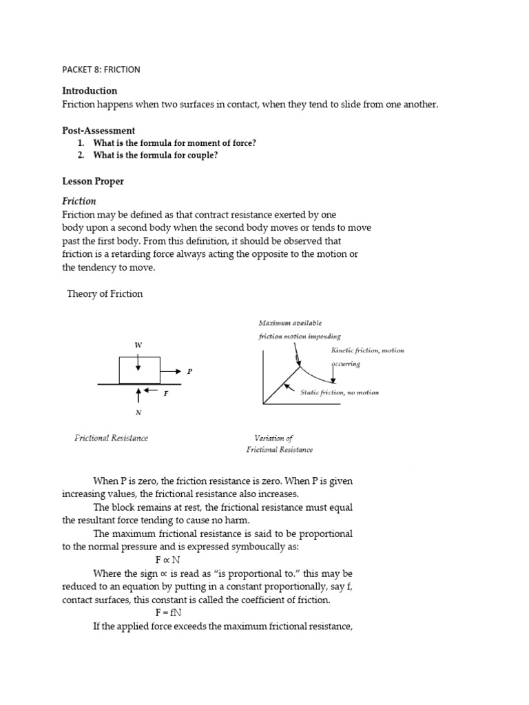 Understanding Friction and Its Laws | PDF | Friction | Force
