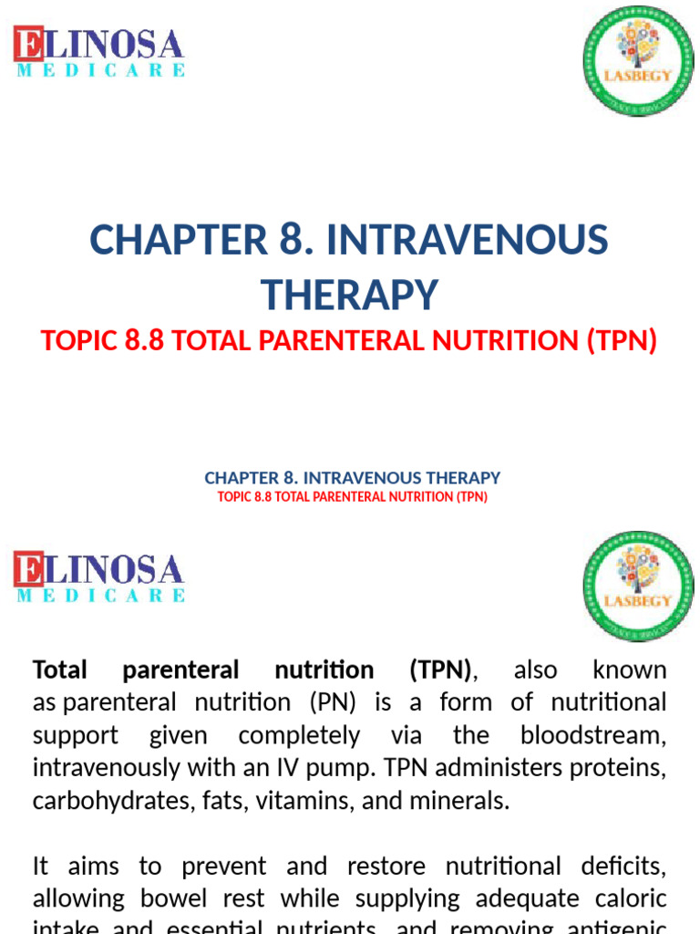 Total Parenteral Nutrition (TPN) Guide | PDF | Intravenous Therapy ...