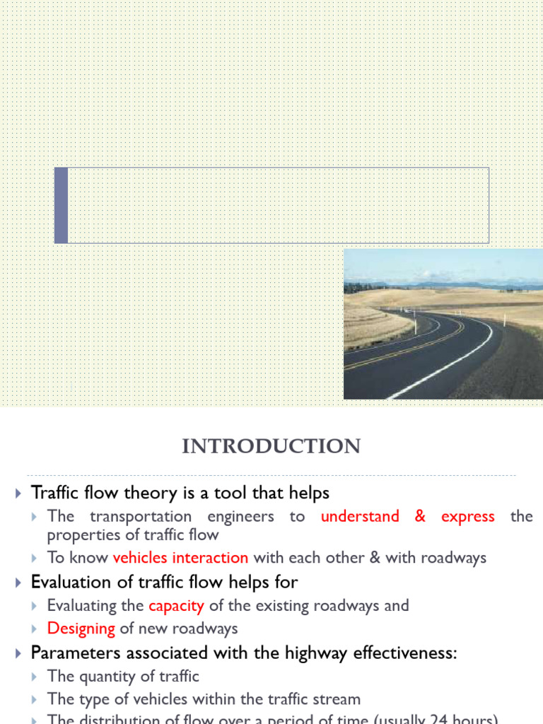 Traffic Flow Principles and Analysis | PDF | Traffic | Mean