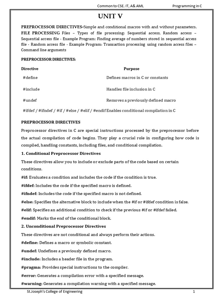 Unit 5 - Macros & File Processing | PDF | Computer File | Computer Science