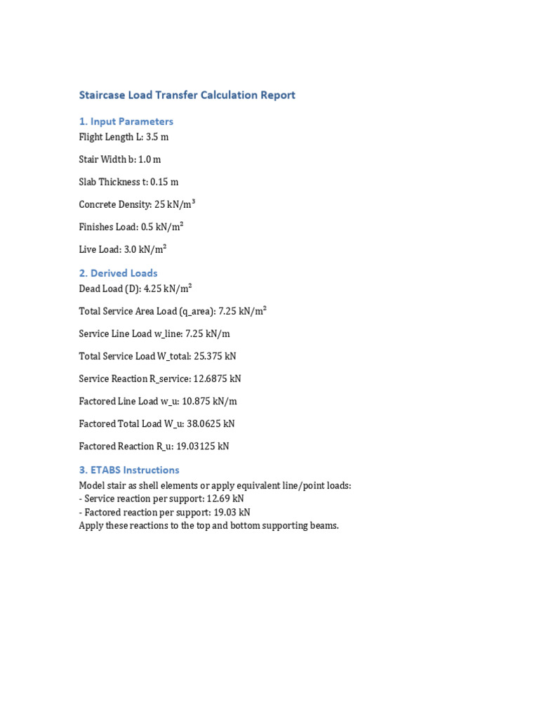 Stair Load Report | PDF