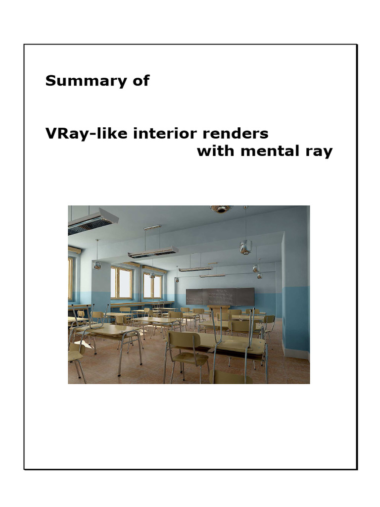 VRay-like Renders with Mental Ray Guide | PDF | Rendering (Computer ...