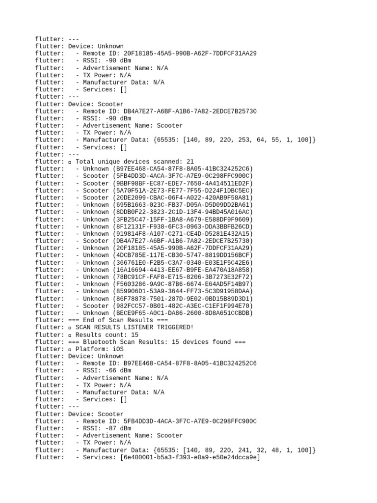 Bluetooth Scan Results Summary | PDF | Information And Communications ...