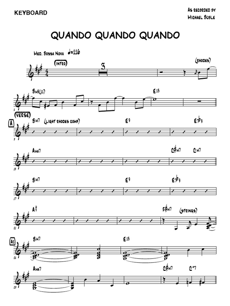 Quando Quando Quando Piano 1 | PDF