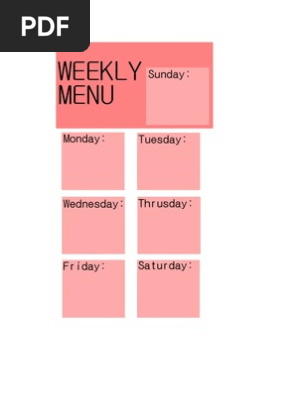 Weekly Dinner Menu