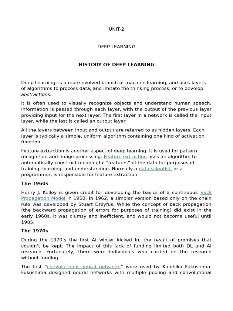 UNIT-2 Deep Learning Notes | PDF | Deep Learning | Computational ...