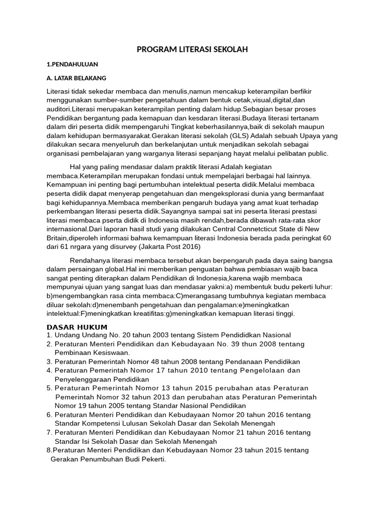 Program Literasi Sekolah untuk Siswa | PDF