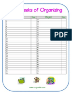 52 Wks of Organizing Checklist