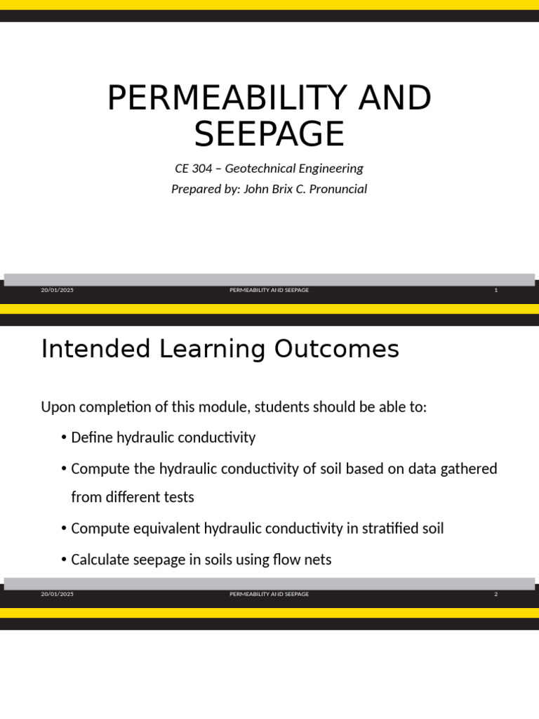 Permeability and Seepage in Soils | PDF | Soil Mechanics | Soil