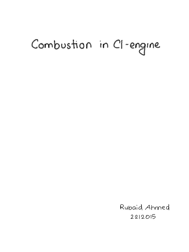Combustion CI Engine | PDF