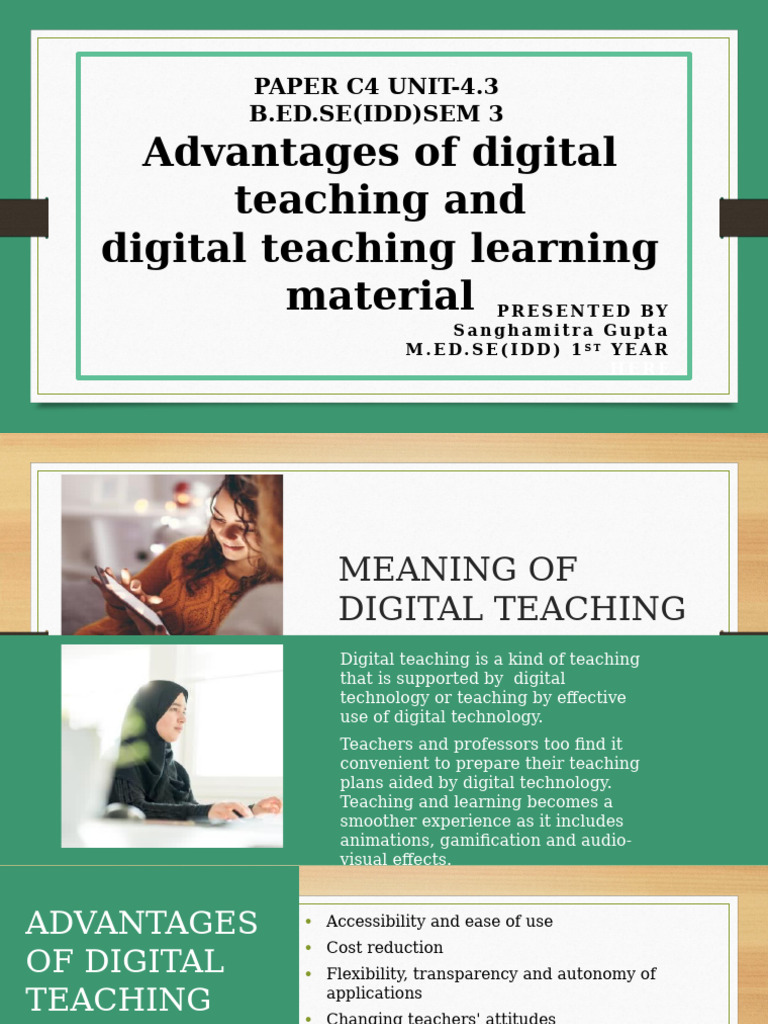Advantages of Digital Teaching Tools | PDF