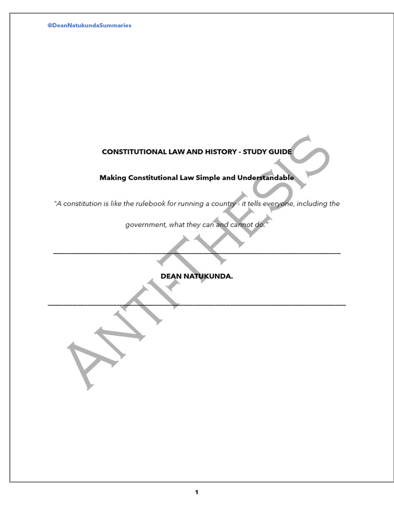 Constitutional Law Study Guide: Uganda | PDF