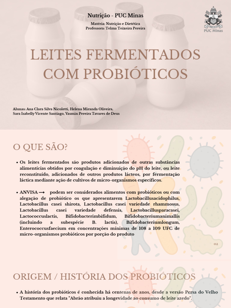 Benefícios dos Leites Fermentados Probióticos | PDF | Probiótico ...